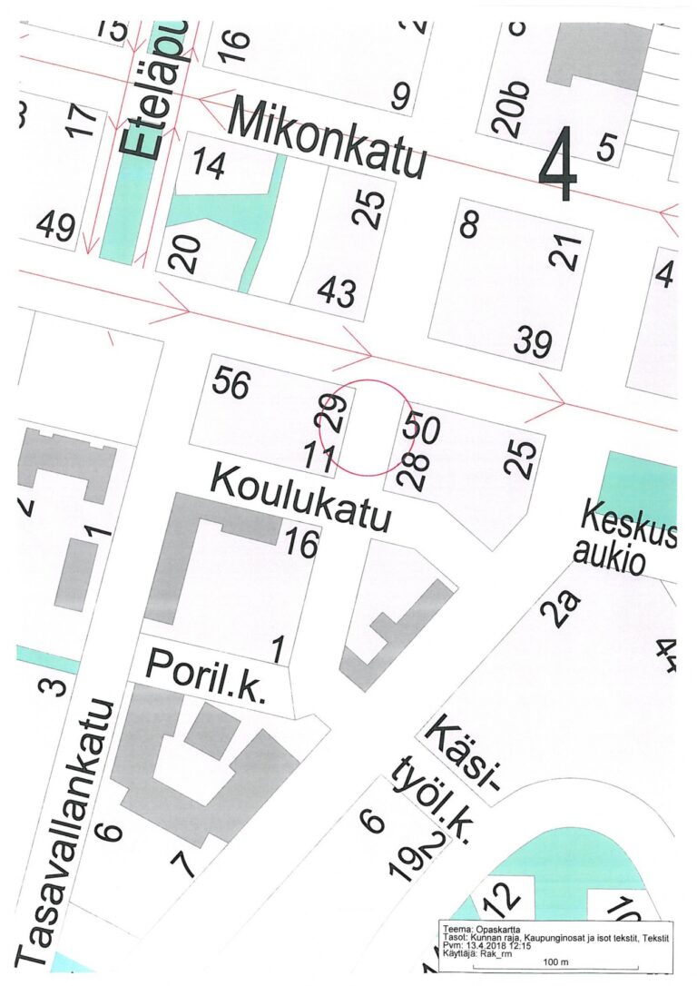 Antinkadun kaukolämmön karttakuva