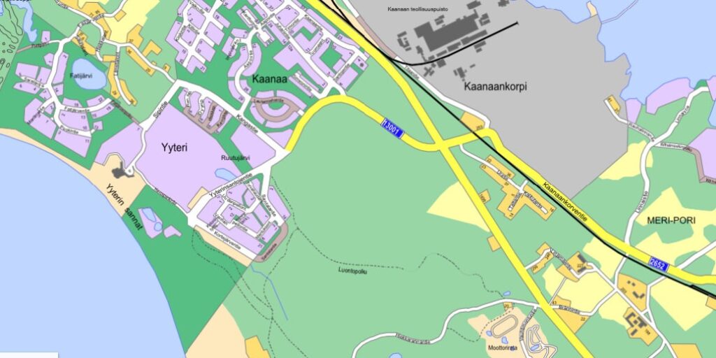 Kaanaan liittymän paikka kartalla