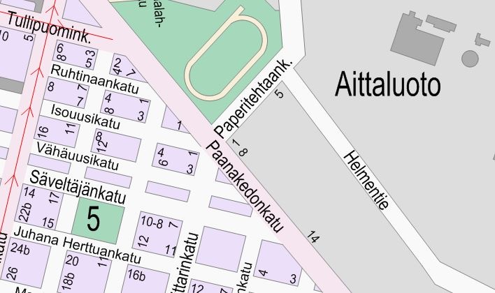 Karttakuva risteyksestä