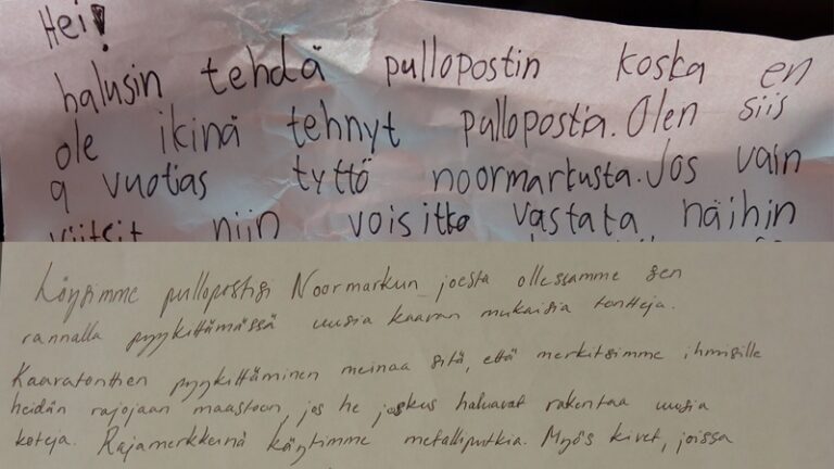 Pullopostin kirje ja vastaus