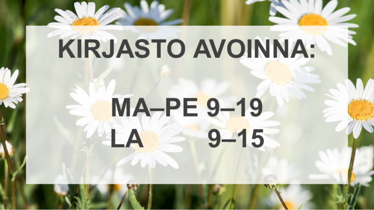 Kirjaston kesäaukioloajat