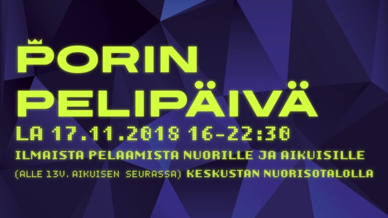 Porin Pelipäivä täyttää keskustan nuorisotalon peleillä sekä peliteemaisella elokuvaillalla