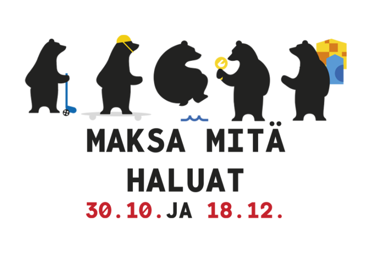 Maksa mitä haluat -päivän ajankohdat, syksy 2019