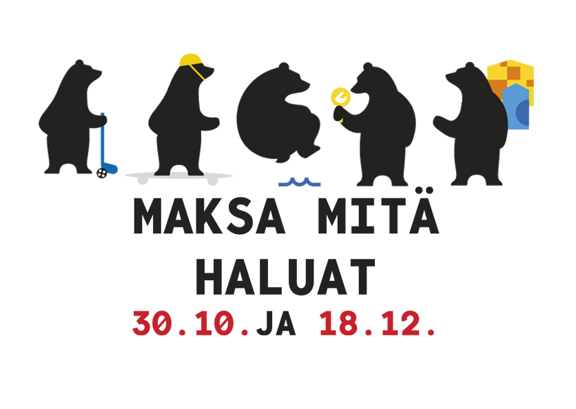 Maksa mitä haluat -päivän ajankohdat, syksy 2019