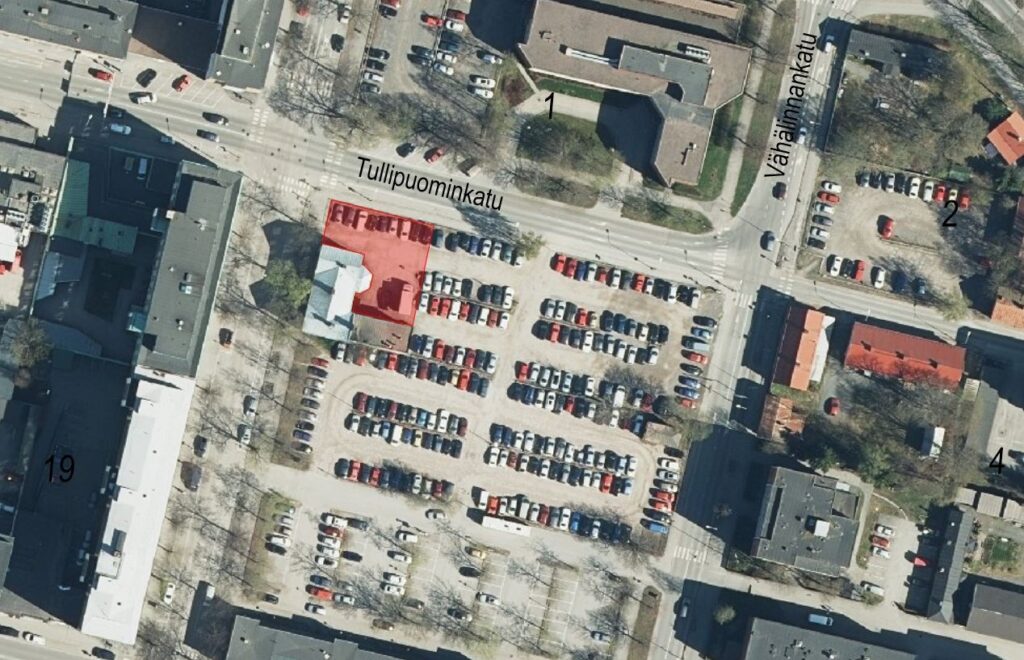 Nuorisotalon pysäköintialueen muutokset
