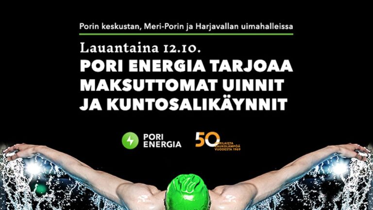 Pori Energia tarjoaa maksuttomat uinnit ja kuntosalikäynnit