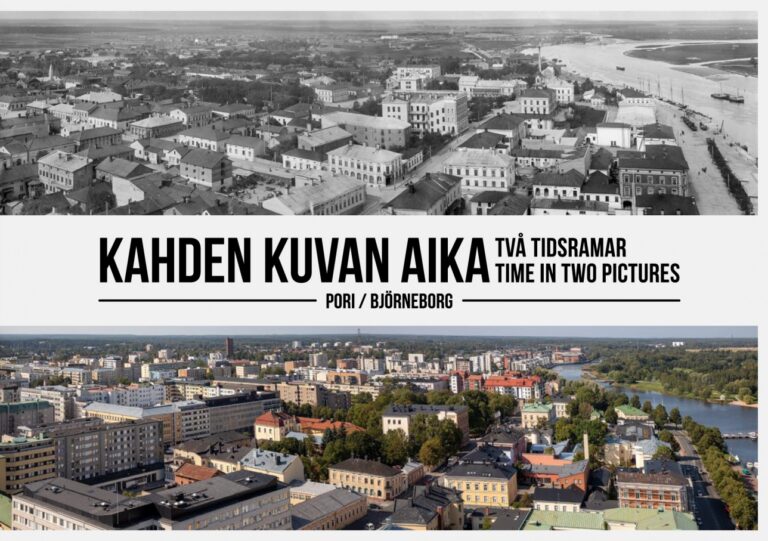 Kahden kuvan aika -kirjan kansi