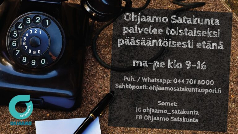 Ohjaamo Satakunta palvelee etänä