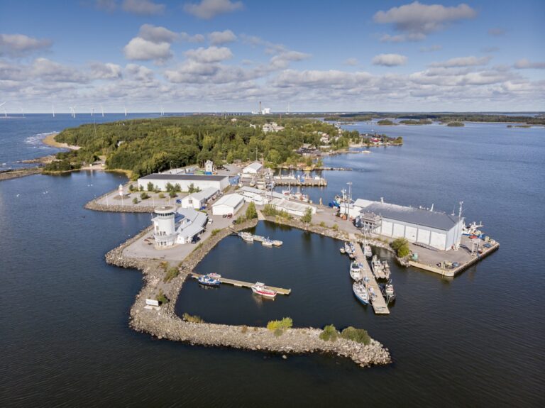 Ilmakuva Reposaaren kalasatamasta