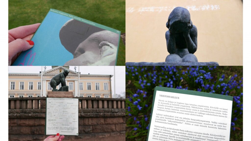 Valokuva Emil Cedercreutzin Satakunnan karhu -veistoksesta