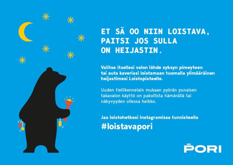 heijastinpäivän kyltti loistavapori