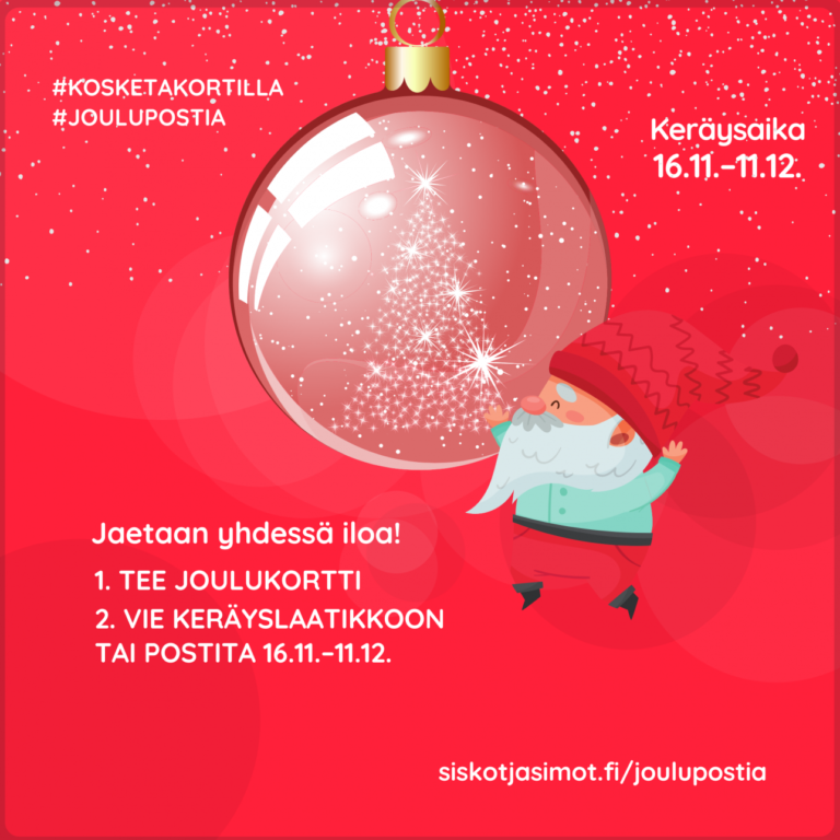 Kuvassa ohjeet joulukortin lähettämiseksi