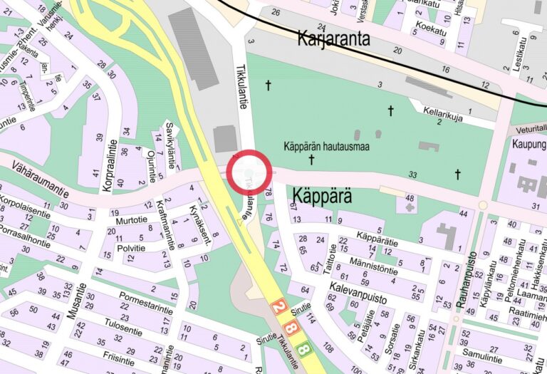 karttakuva_maantiekadun_ja_tikkulantien kiertoliittymästä