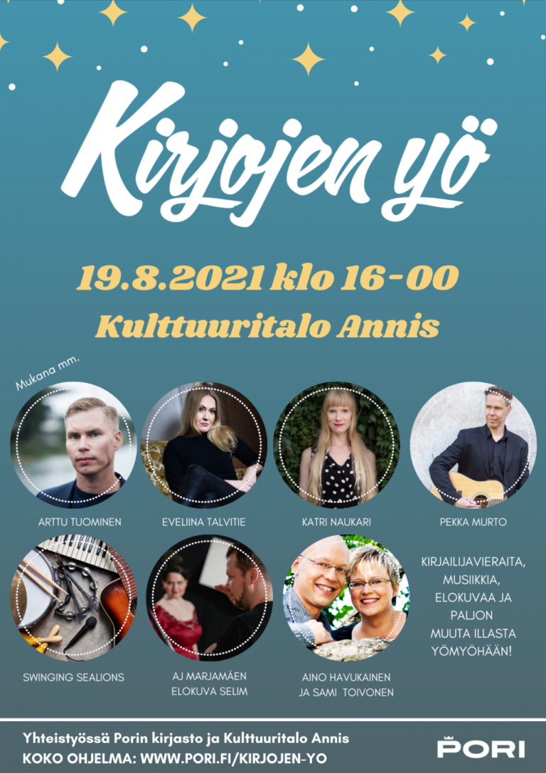 Kirjojen yö - tapahtuman 2021 juliste