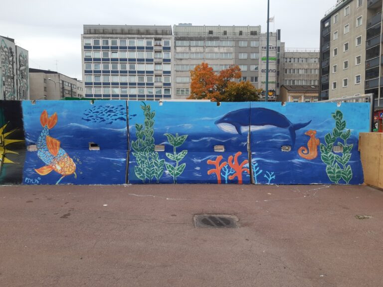 PSYL:n maalaus "Meri" torin Muurigalleriassa