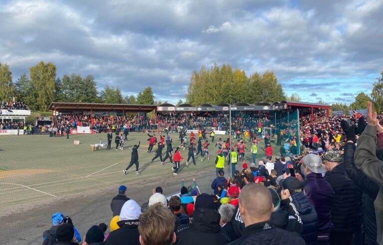 Porin Pesäkarhut juhlivat Suomen mestaruutta pesäpallostadionilla