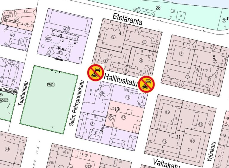 karttakuva hallituskadun sulusta
