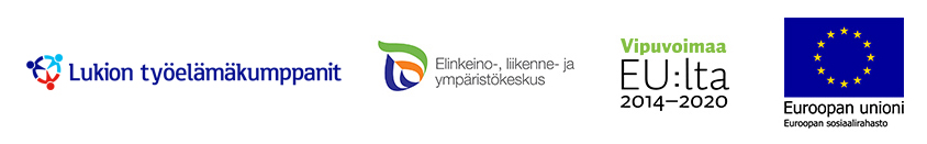 Lukion työelämäkumppanit -hankkeen viestinnässä käytetty logo