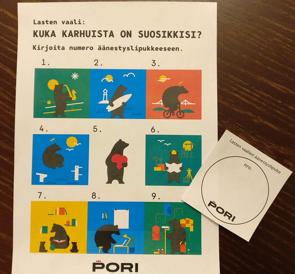 Kuvat lasten vaalin ehdokkaista vuonna 2018.