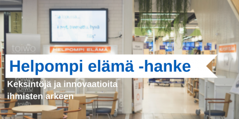 Helpompi elämä -hankkeen esittelytila kirjastossa