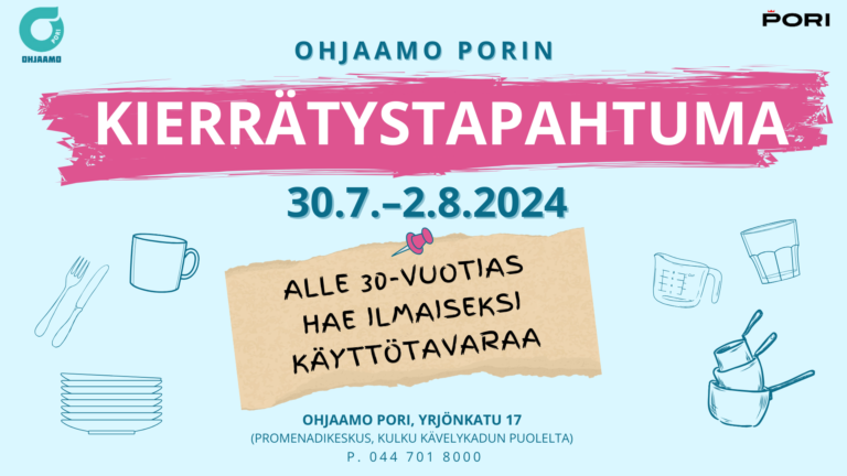 Ohjaamon kierrätystapahtuman mainos