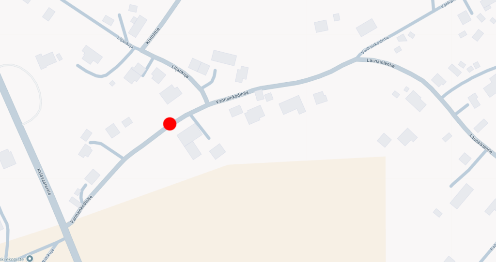 Karttakuva Vanhainkodintien maakaapelointikohdasta