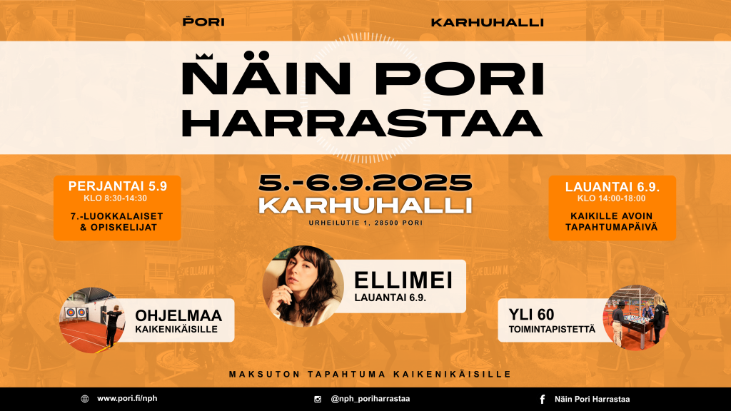 Näin Pori Harrastaa -tapahtuman mainos