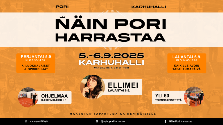 Näin Pori Harrastaa -tapahtuman mainos
