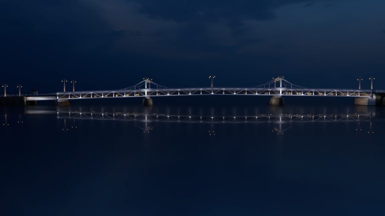 Havainnekuva Porinsillan valaistuksesta