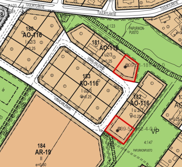 Karttakuva Ruosniemen tontista