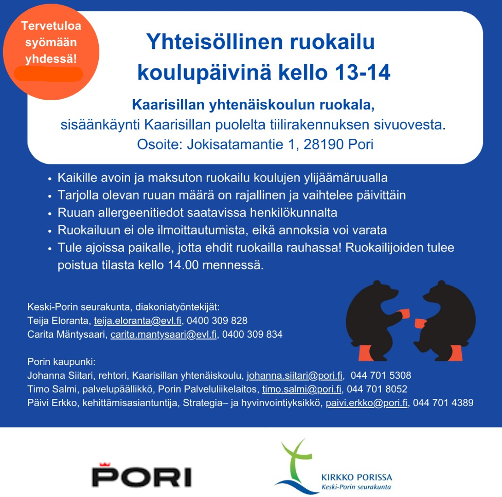 Yhteisöllinen ruokailu Kaarisilta